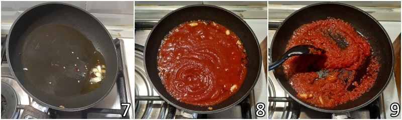 c. cuocere il sugo all'arrabbiata con tanto aglio e peperoncino