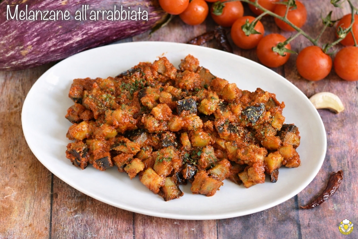 melanzane all'arrabbiata in padella ricetta contorno o sugo per la pasta con melanzane piccanti il chicco di mais