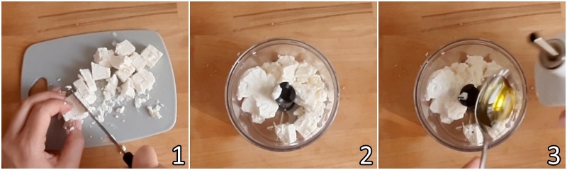 a. mettere in un frullatore feta yogurt greco olio per la salsa