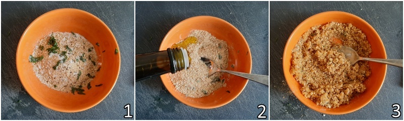 a. preparare una panatura speciale con erbe aromatiche