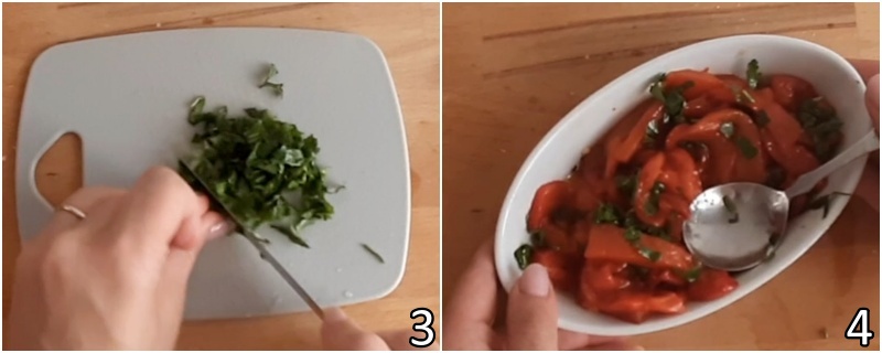 b. condire i peperoni con erbe aromatiche