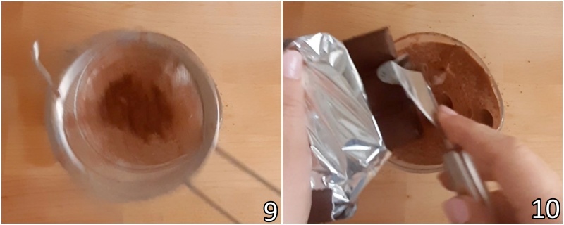 e. guarnire la crema al caffè cioccolato e yogurt greco con cacao e cioccolato
