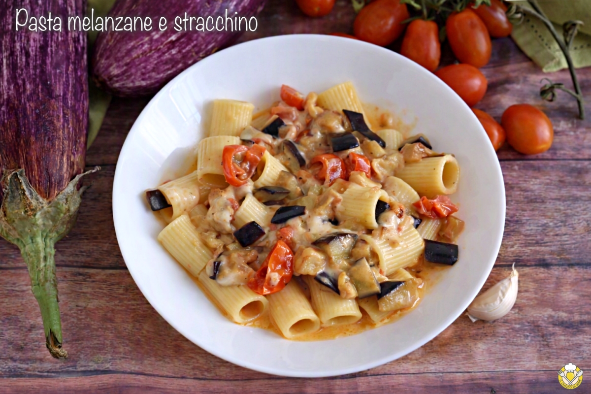 pasta melanzane e stracchino cremosa veloce primo piatto con stracchino il chicco di mais