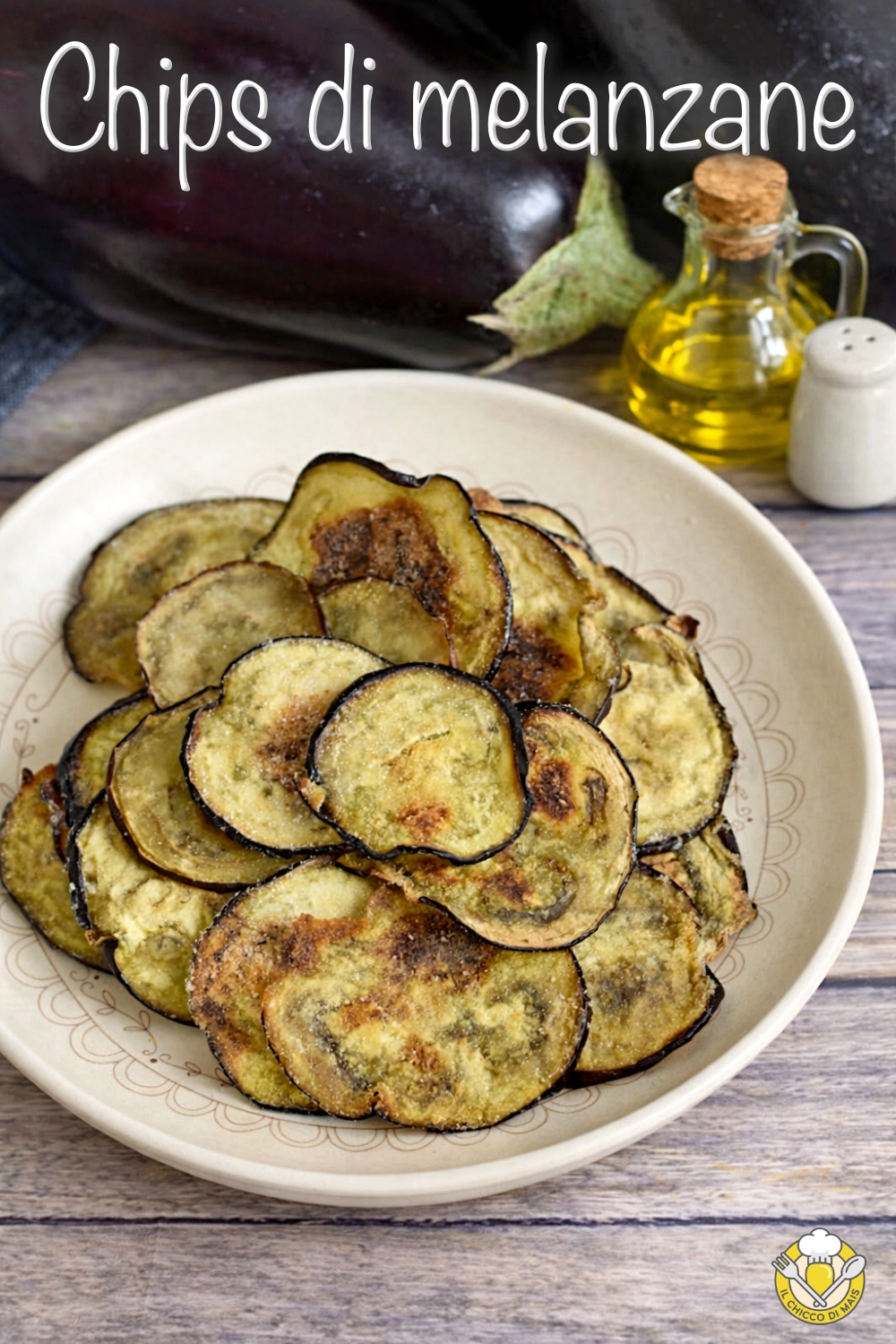 v_ chips di melanzane al forno o in friggitrice ad aria croccanti leggere con poco olio il chicco di mais