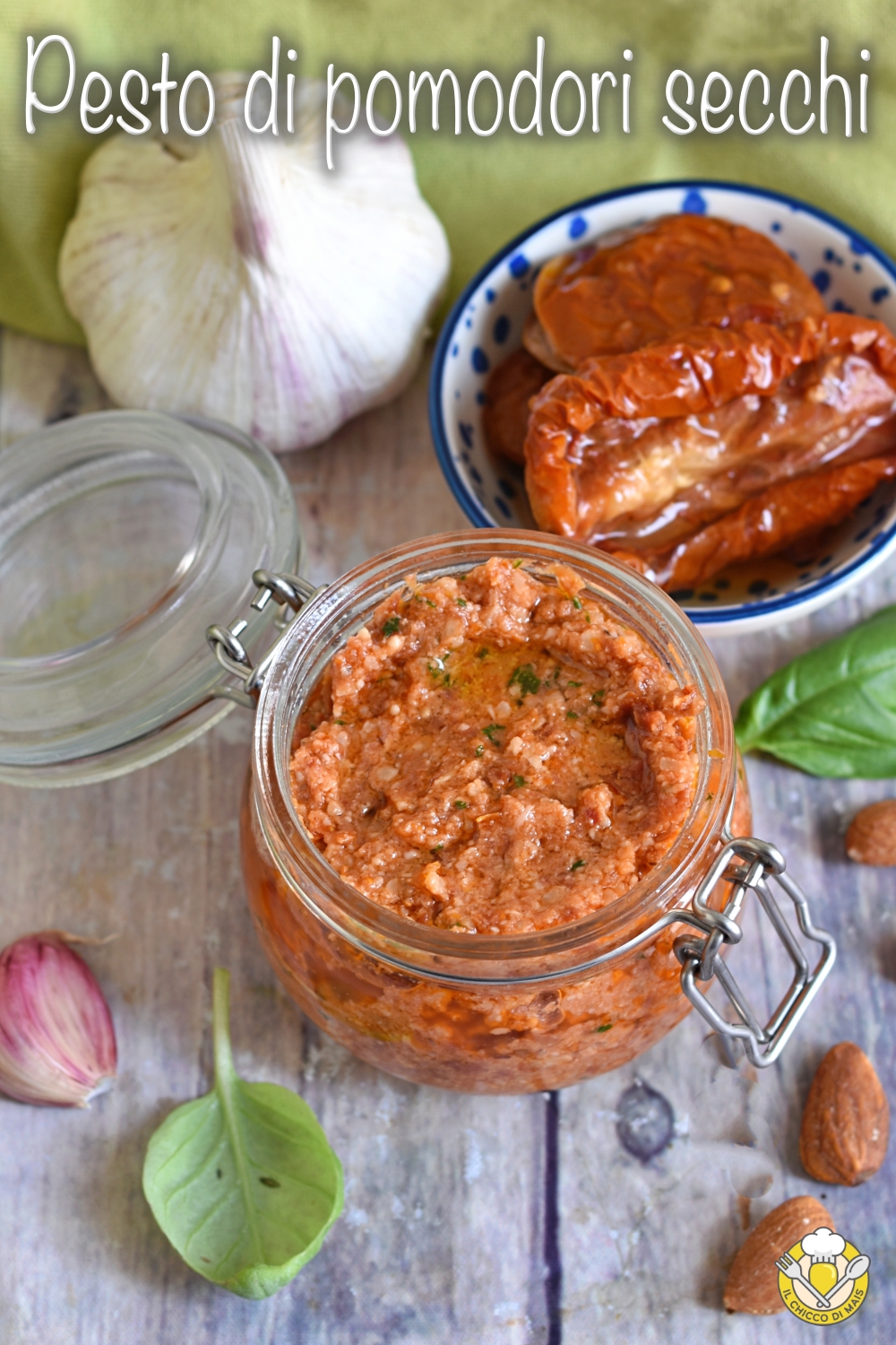 v_ pesto di pomodori secchi e mandorle per pasta e crostini ricetta veloce sena cottura il chicco di mais