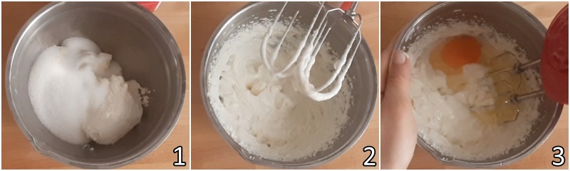 a. montare ricotta e zucchero