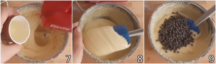 c. preparare un impasto denso e aggiungere le gocce di cioccolato