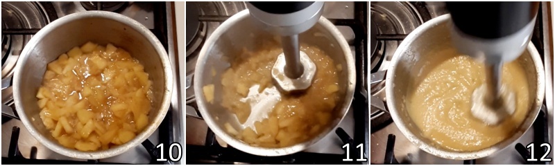 d. frullare le mele cotte per ottenere una crema liscia