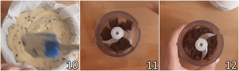 d. tritare il cioccolato fondente