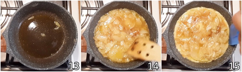 e. cuocere la frittata spagnola in poco olio e scoperta