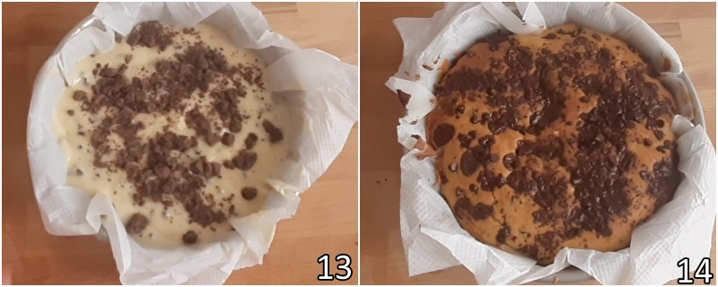 e. cuocere la torta ricotta e cioccolato in forno