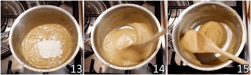 e. far addensare la crema di mele con la maizena