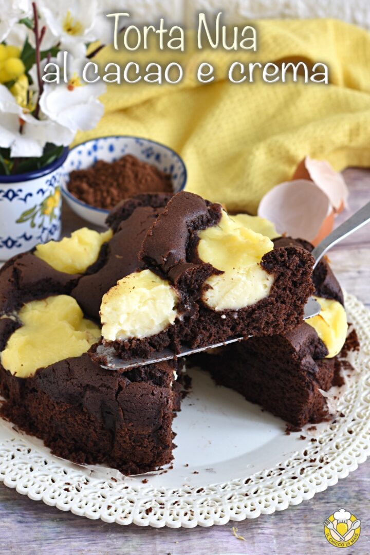 v_ torta nua al cacao e crema pasticcera ricetta torta soffice al cioccolato farcita a crudo dolce maculato senza glutine il chicco di mais