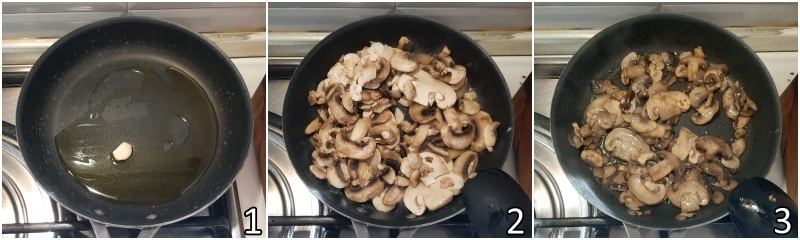 a. cuocere i funghi champignon trifolati