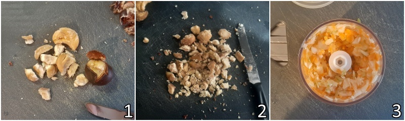 a. lessare e sbucciare le castagne