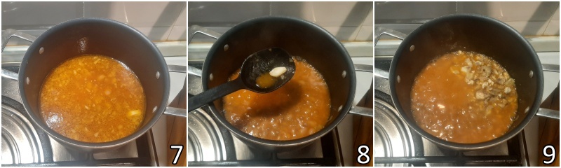 c. aggiungere le castagne lesse alla zuppa di fagioli