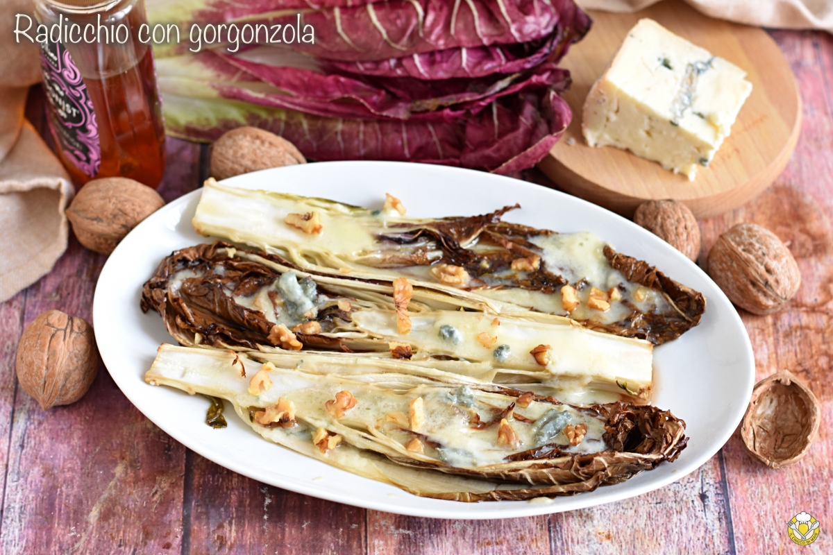 radicchio al forno con gorgonzola e noci ricetta sfiziosa con radicchio trevigiano tardivo il chicco di mais