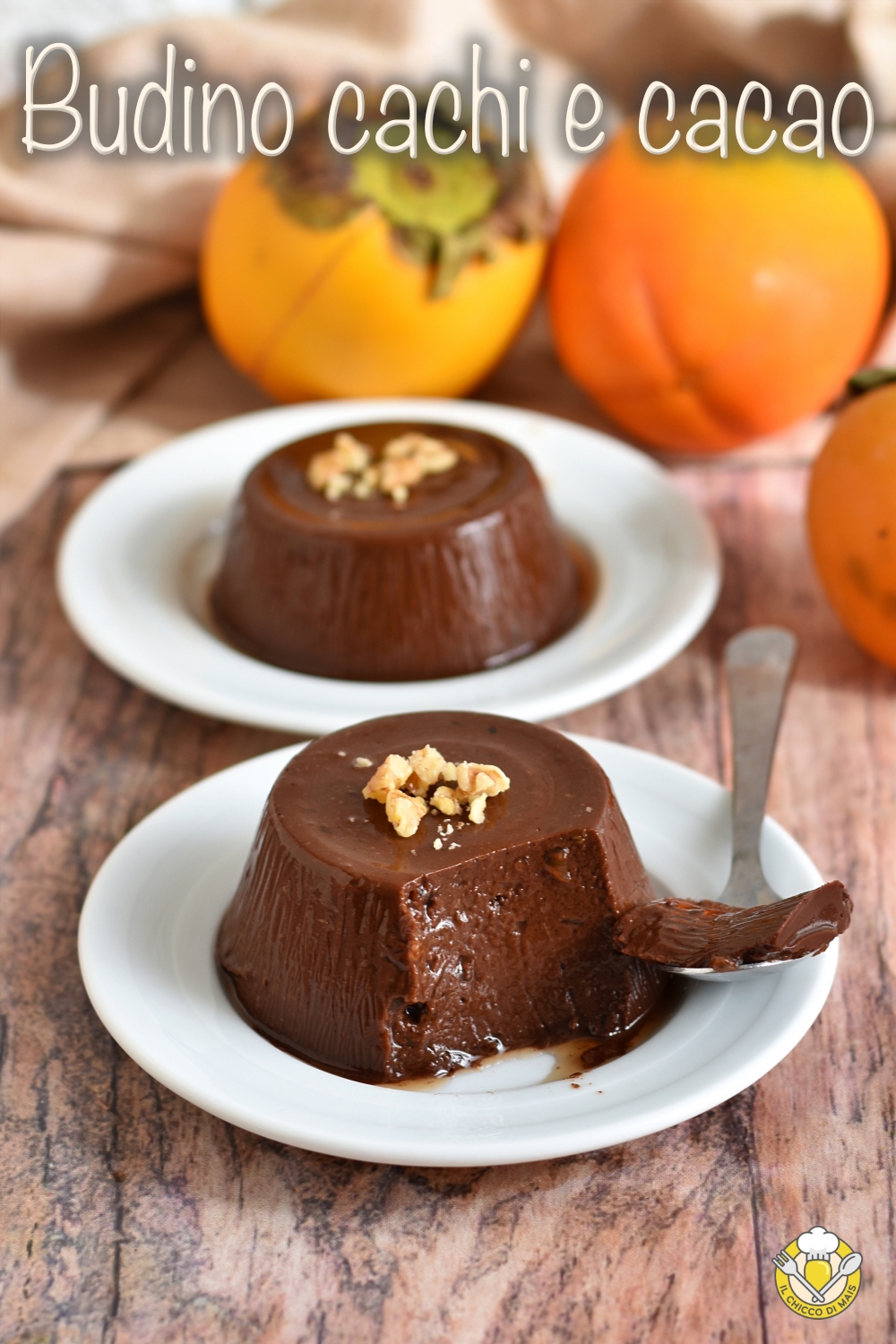 v_ budino cachi e cacao 2 ingredienti senza cottura senza zucchero dolce autunnale facile e veloce il chicco di mais