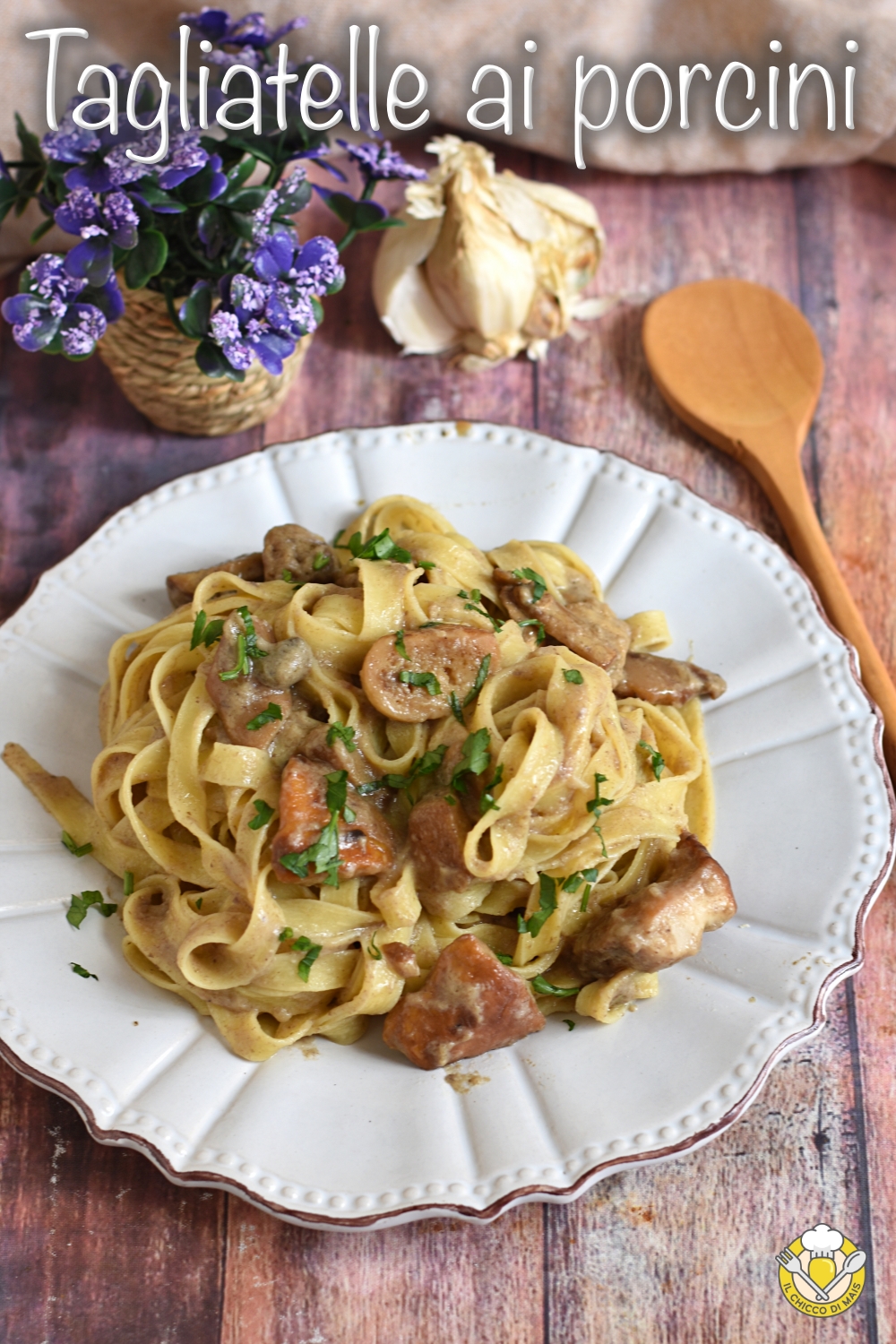 v_ tagliatelle ai funghi porcini cremose senza panna e senza burro ricetta facile autunnale il chicco di mais