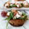 Tapas di patate dolci con rucola e salmone