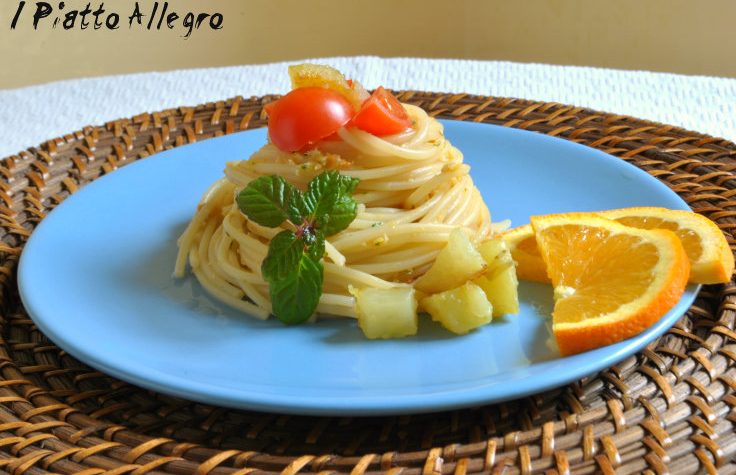 Spaghetti al pesto di arancia