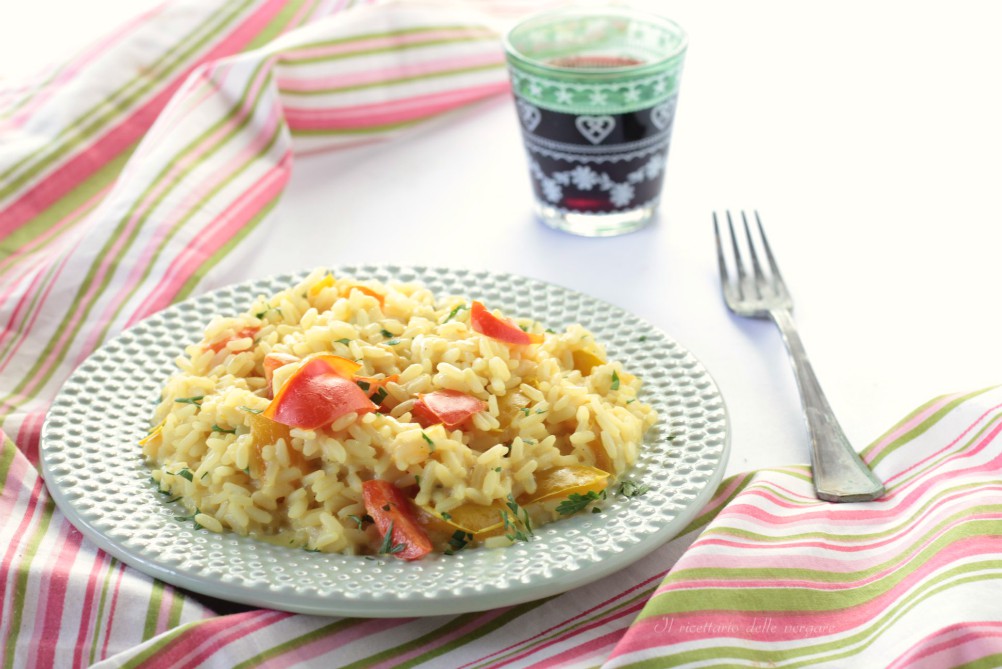 Risotto con peperoni e cipolle