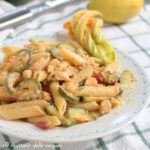 Penne con gamberi zucchine