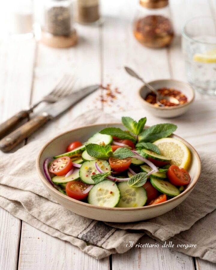 Ricetta insalata di cetrioli e pomodorini estiva veloce