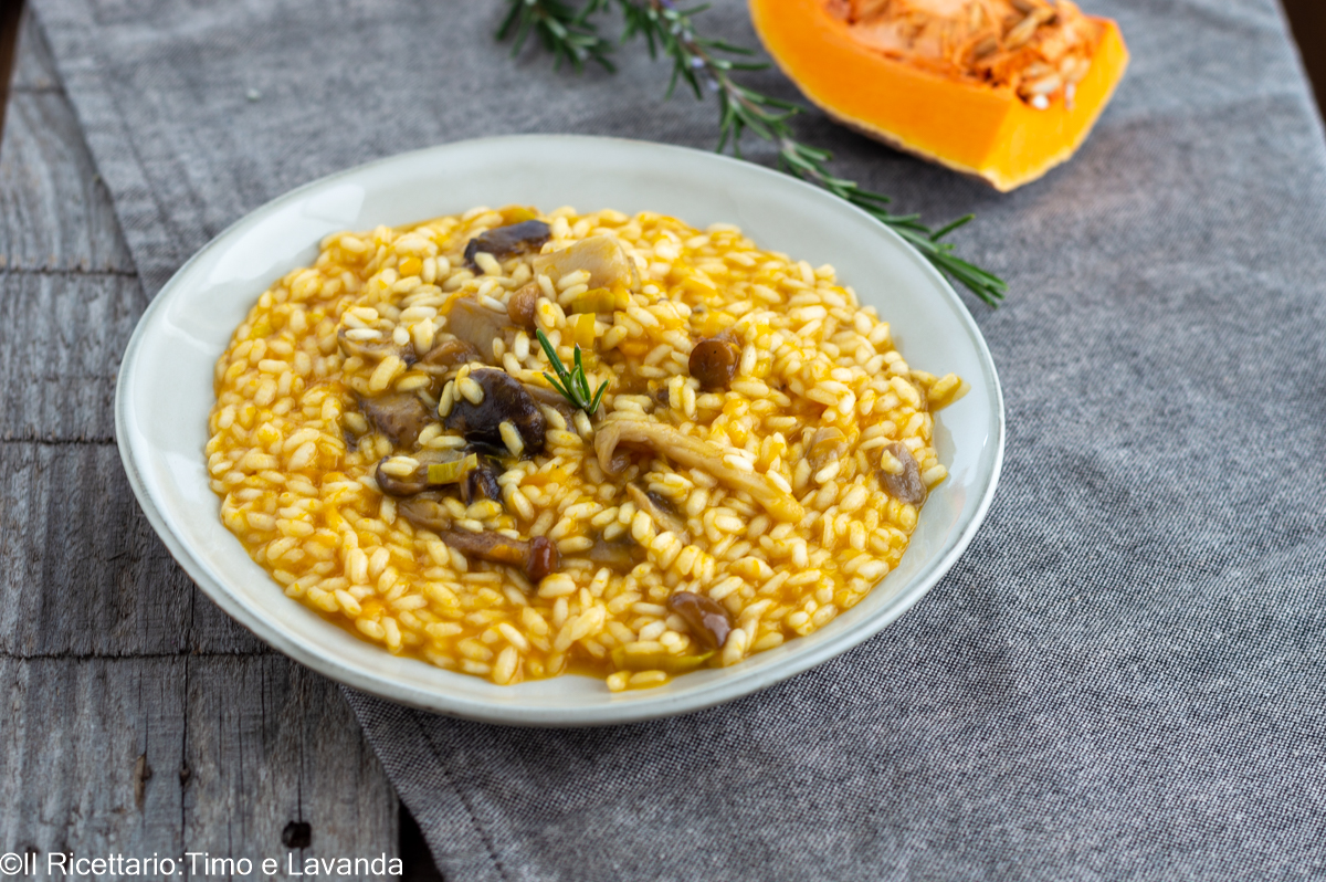 Risotto zucca e funghi Il Ricettario Timo e Lavanda