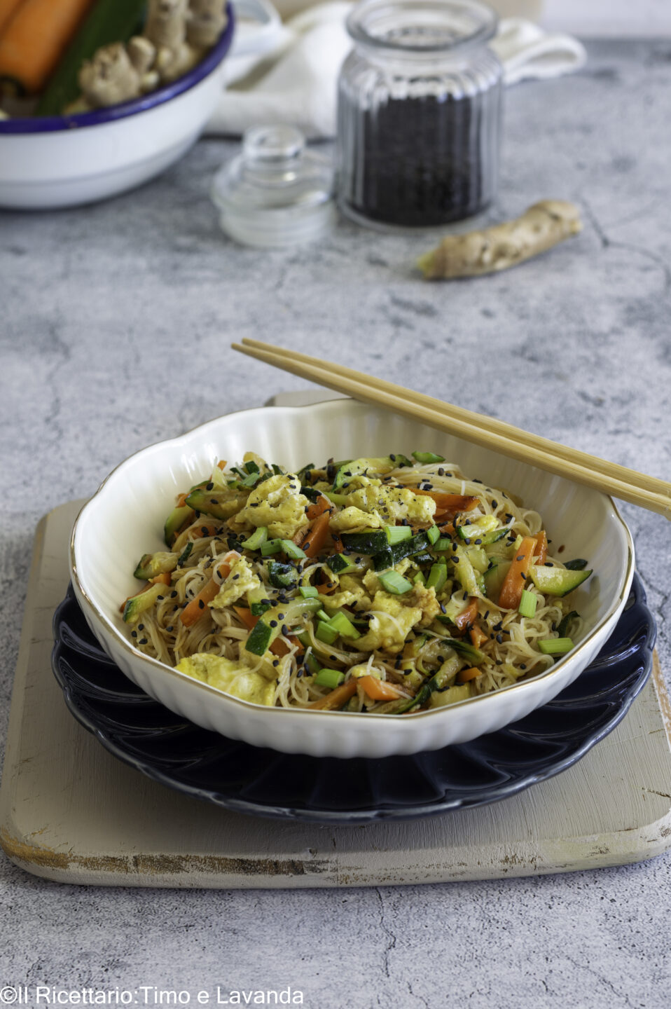 Spaghetti di Riso Cinesi con Verdure - Il Ricettario Timo e Lavanda