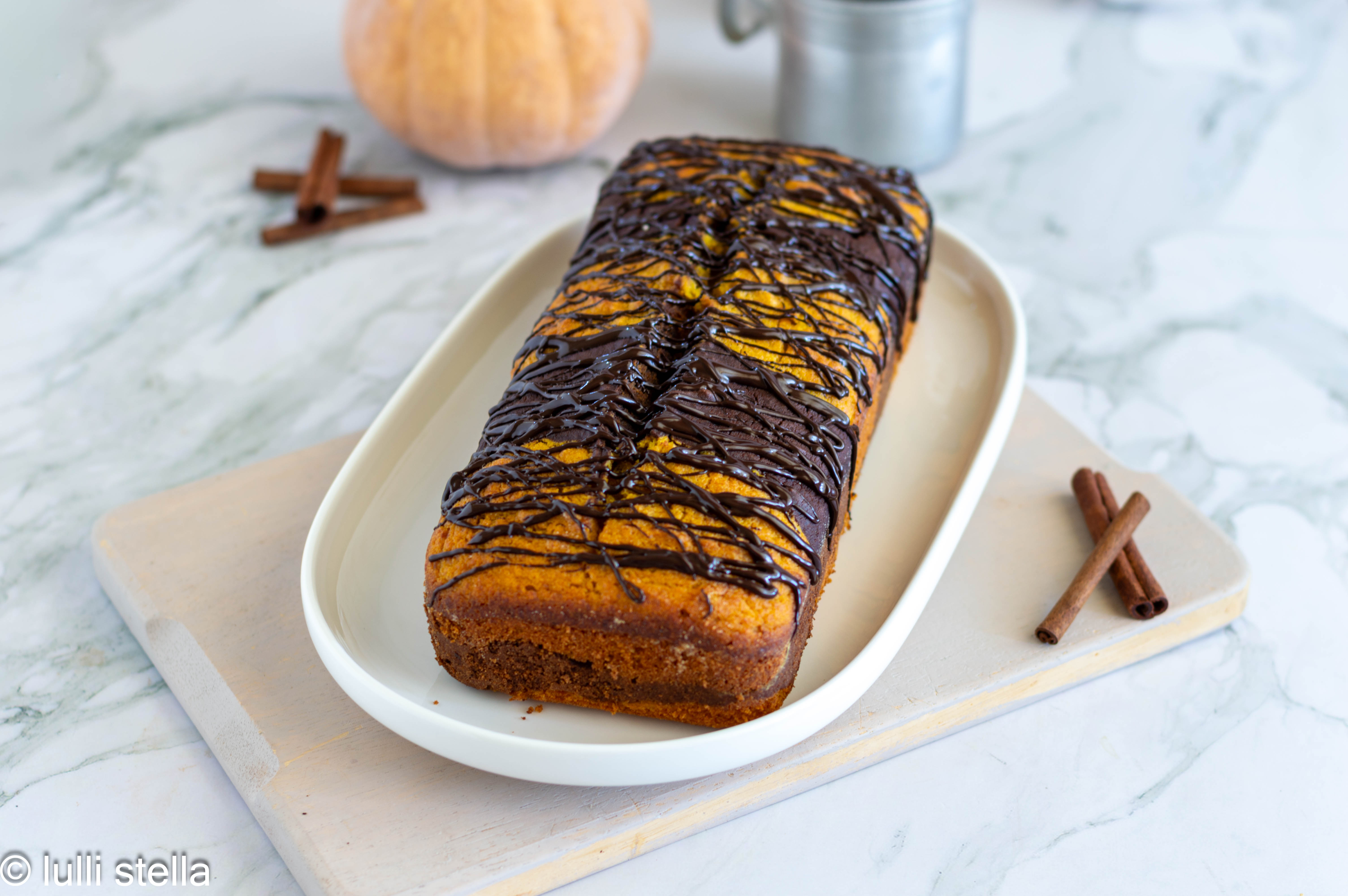 Plumcake alla zucca e cioccolato bicolore