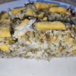 Timballo di riso croccante, con scarola e formaggio vegano di riso