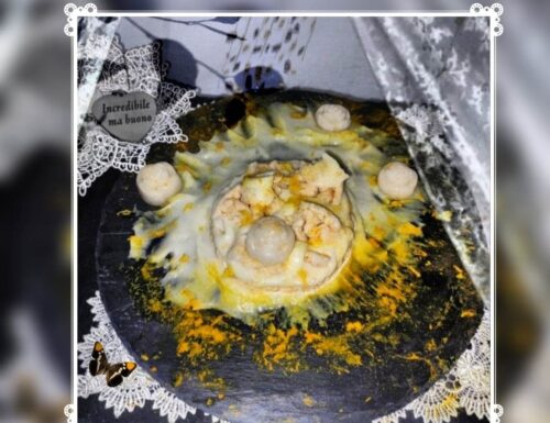 Mousse cake al limone con gallette di riso alla Pollock -L’arte nel Piatto vegano