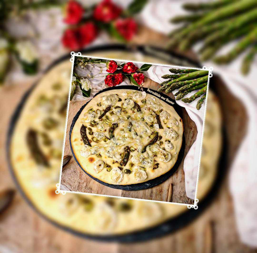 Pizza con asparagi senza glutine e vegana