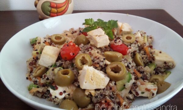 Tris di quinoa verdure e feta grigliata