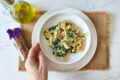 PASTA CON RICOTTA VEGETALE E SPINACI