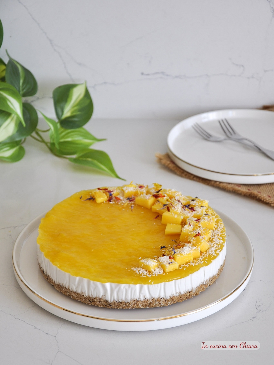 cheesecake vegana cocco e mango