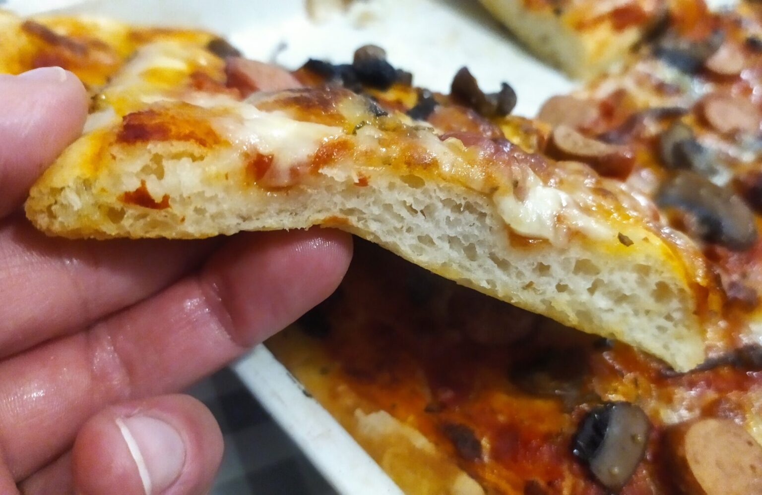 Pizza con esubero di lievito madre