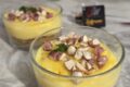 Coppette di crema allo zafferano con base di biscotti