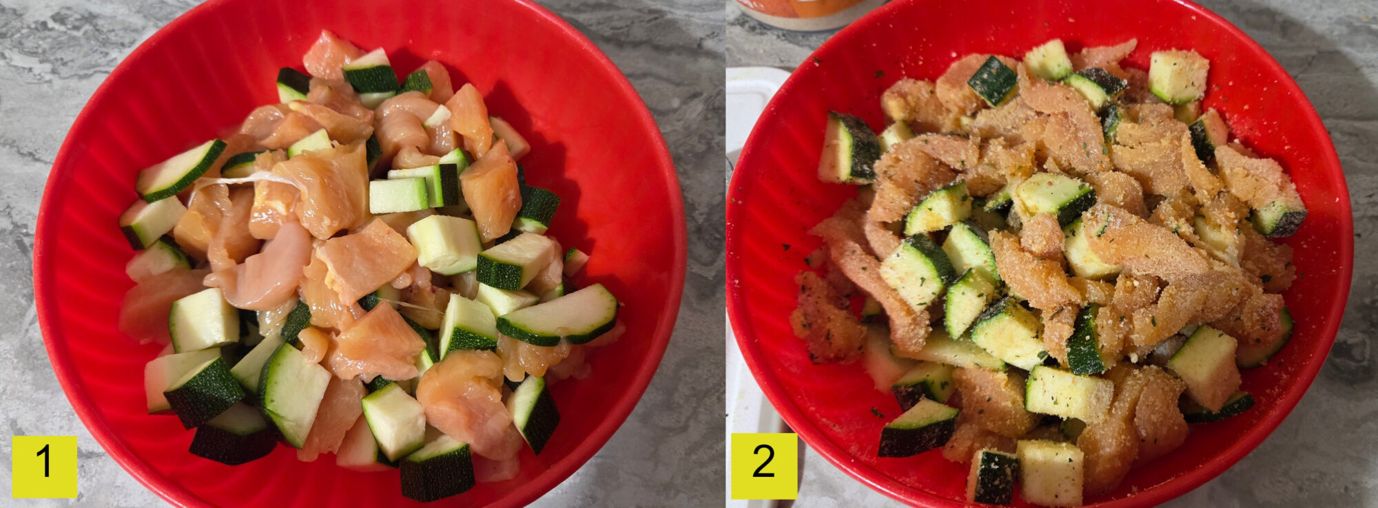 Bocconcini di pollo e zucchine gratinati