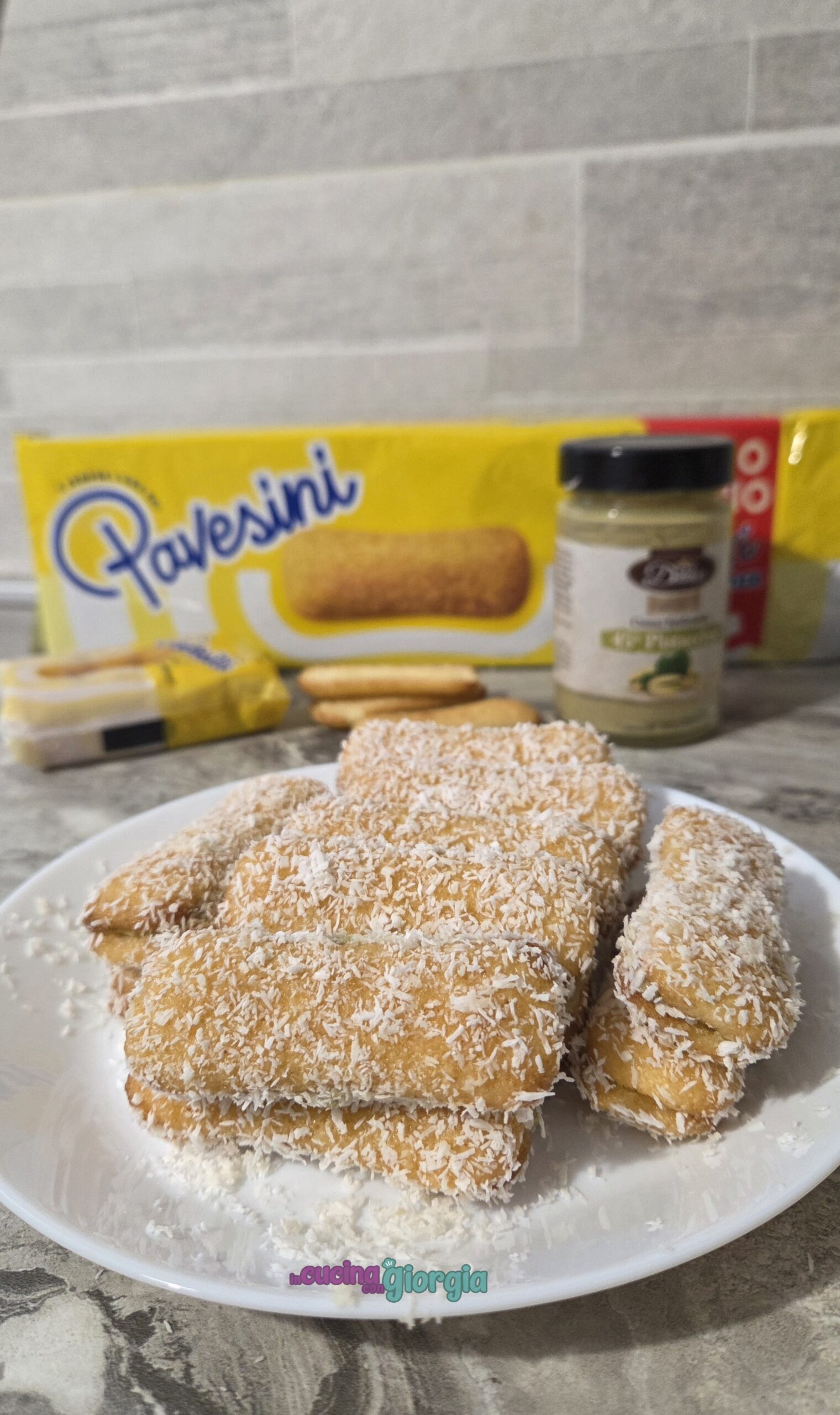 Pavesini al pistaccio e cocco