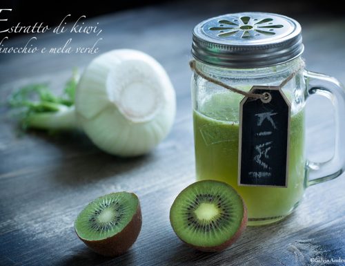 Estratto aperitivo e depurativo di kiwi, finocchio e mela verde,