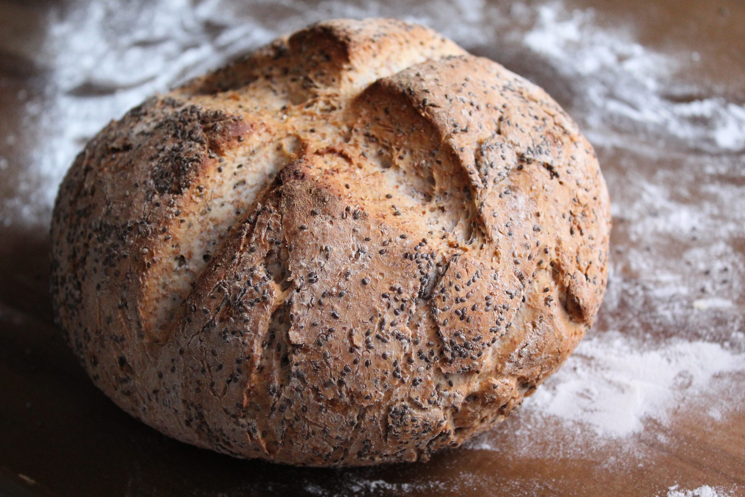 pane integrale con semi di chia