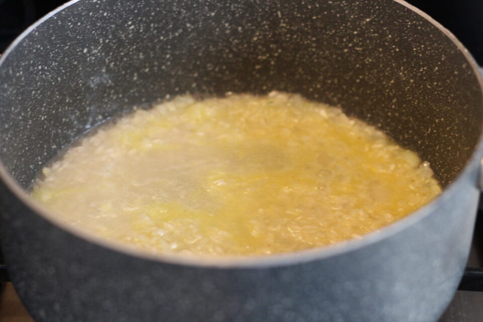 riso sfumato con vino bianco 