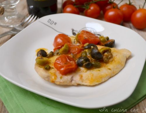 Petto di pollo con pomodorini e olive