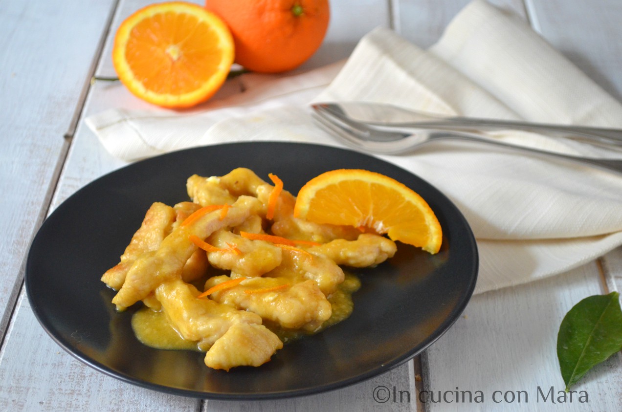 STRACCETTI DI POLLO ALL'ARANCIA secondo piatto gustoso