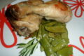 Pollo in padella al rosmarino con fagiolini