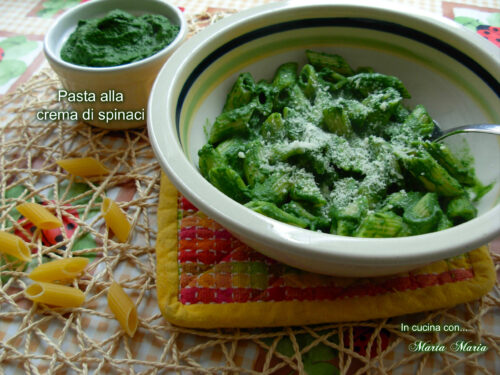 Pasta alla crema di spinaci