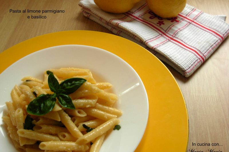 Pasta al limone parmigiano e basilico
