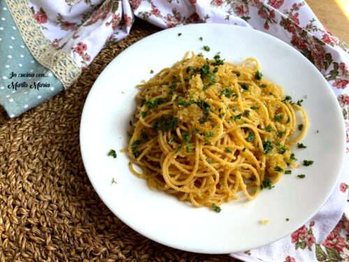 Spaghetti aglio olio e mollica, Bimby